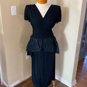 VTG 1940’s J.L.F Originals black chiffon waist gown. Size 13 small Whimsigoth